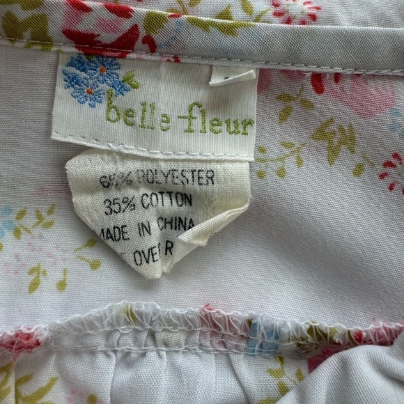 Belle Fleur VTG Floral Mother of Pearl Button Down Housecoat Robe Medium - Picture 4 of 9